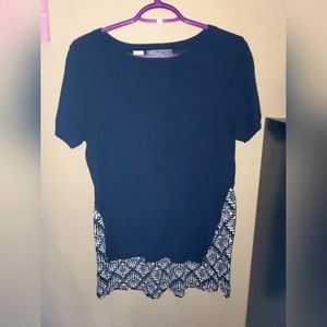 Black Top w Patterned Back